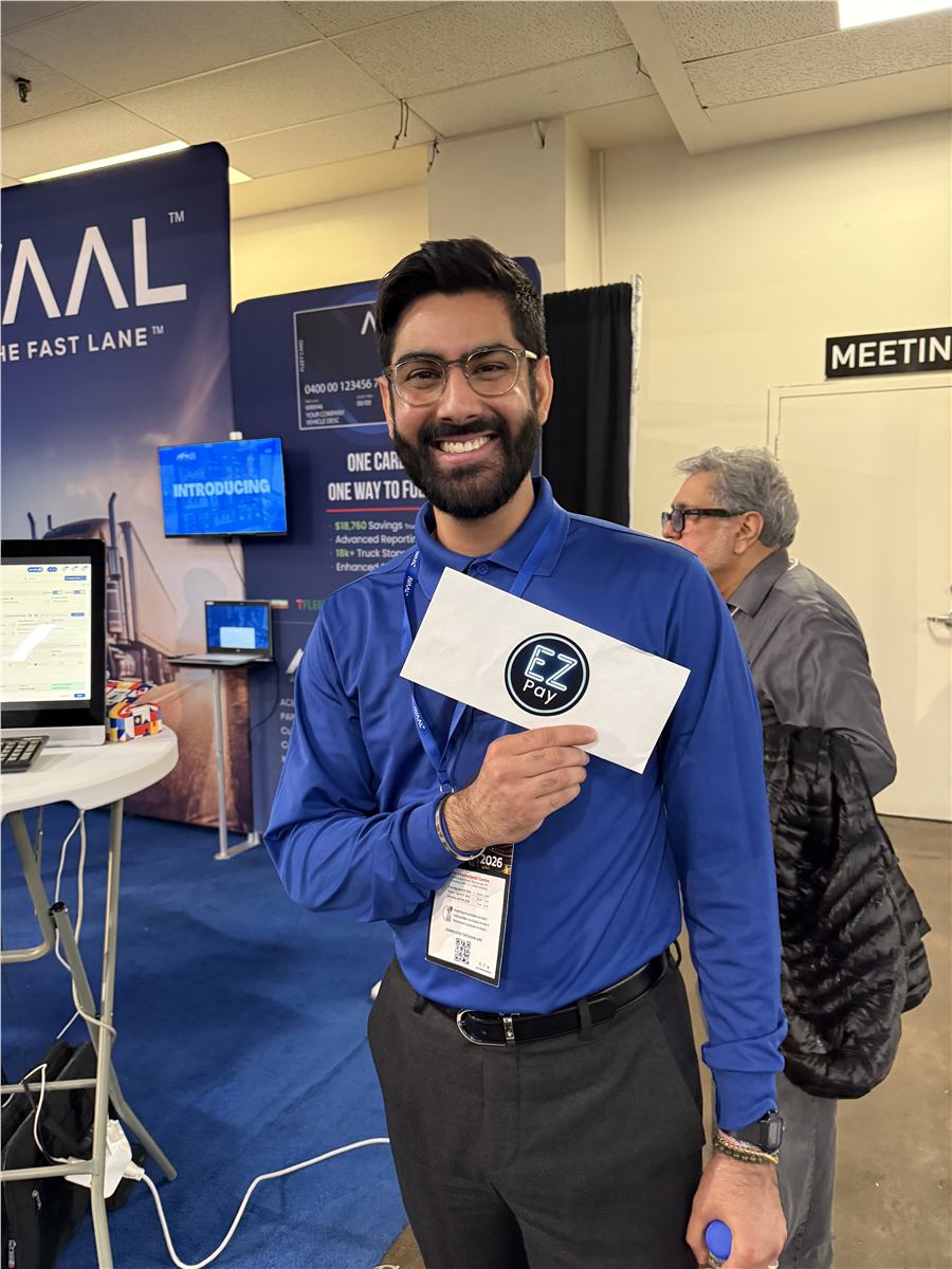 EZ Pay card at a trade show
