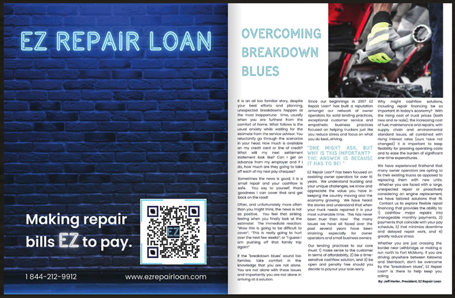 Overcoming Breakdown Blues article spread